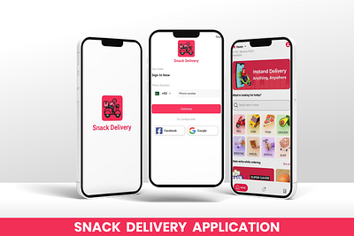 Snack Delivery App 3d animation branding graphic design logo motion graphics ui