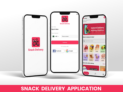 Snack Delivery App 3d animation branding graphic design logo motion graphics ui