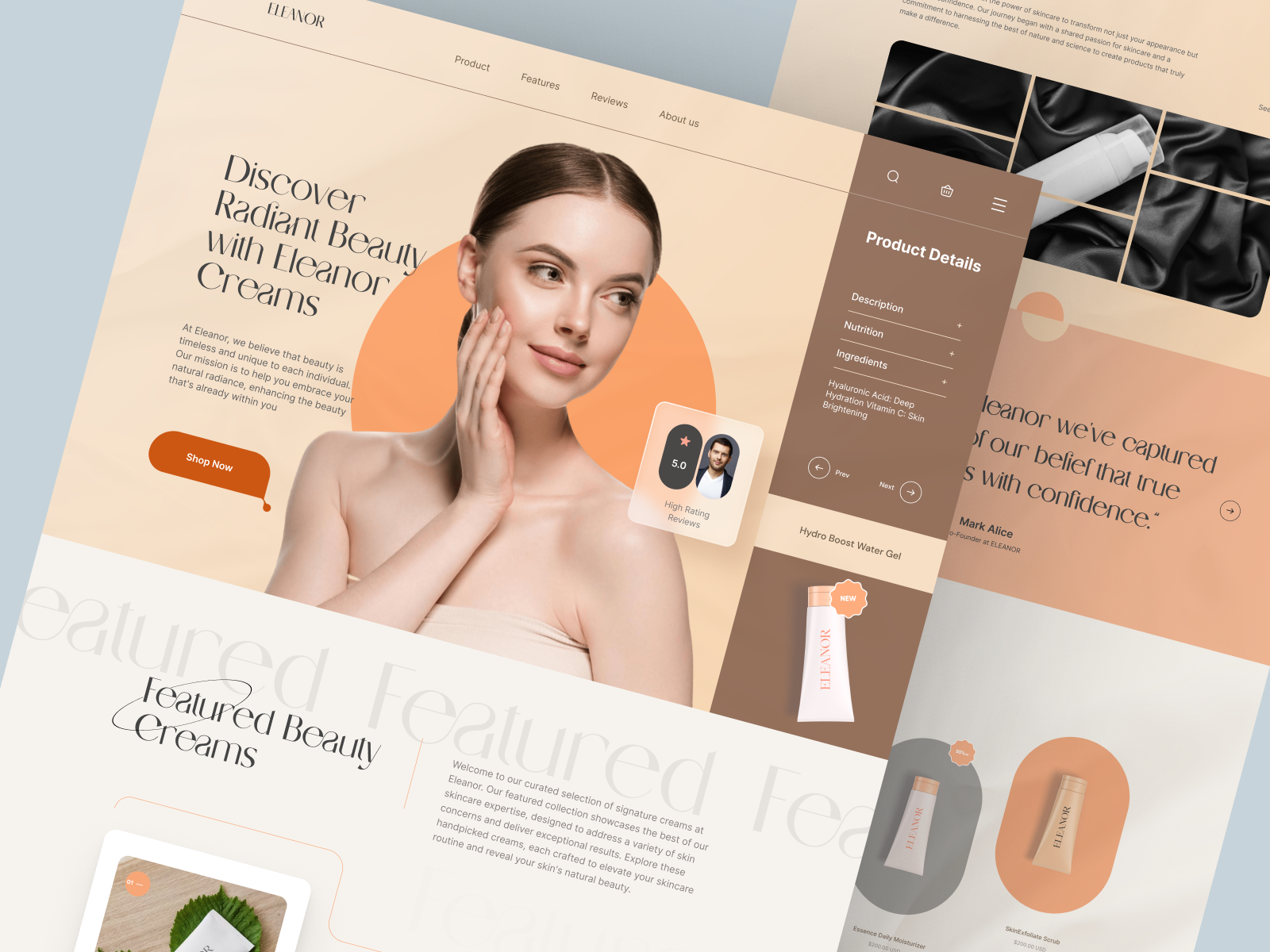 Example of Shopify store for Beauty Products