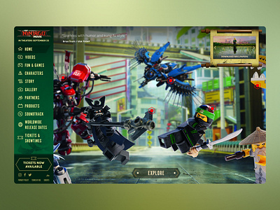 The Official LEGO Ninjago Film Website design entertainment film graphic design iconography illustration kids lego movie photoshop product ui ui art ux visual design web web design