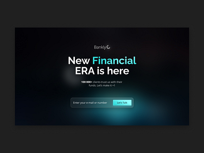 Bankly - landing page bank bankikng dailyui dark design landing landing page minimal ui ui design web design webdesign webdesigner