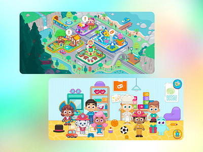 Nogginville app art branding design entertainment graphic design iconography illustration kids logo nickelodeon noggin product ui ui art ux visual design