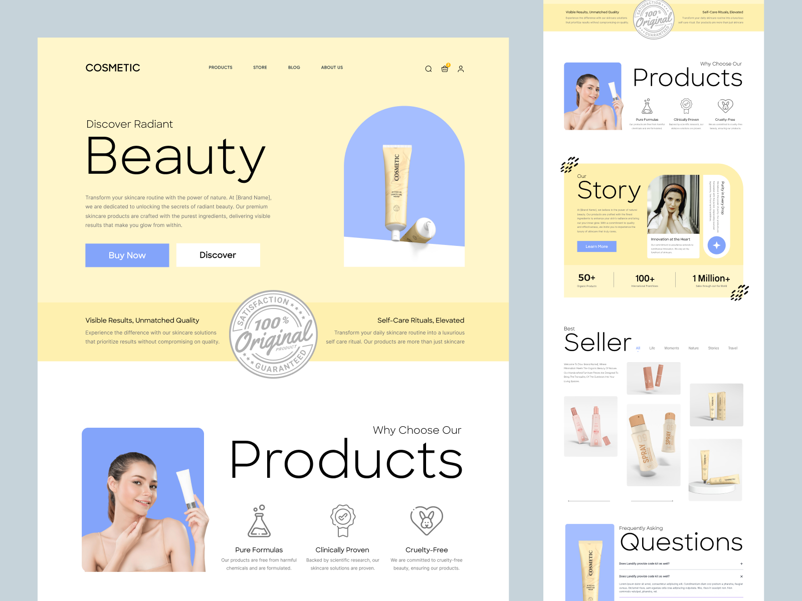 Example of Shopify store for Cosmetics