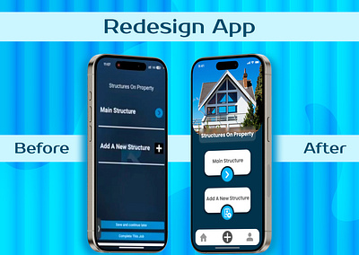 Here is a Some Before and After Screens of the Roof Service App app branding design figma illustration landing page logo prototype ui ux