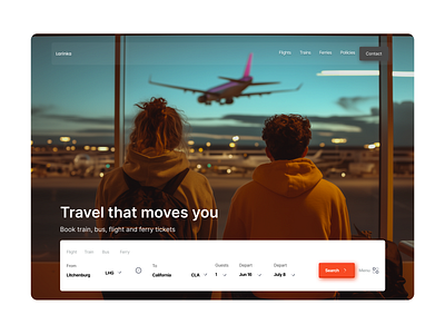 Transportation by air, sea, train and road agency website airline best ui design flight landingpagedesign skyscanner ui design website design