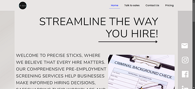 Precise Sticks Website Design & Development recruitment tools