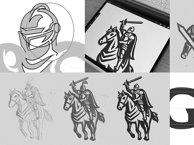 Grace Academy Knights | Process athletics badge design brand identity branding branding process custom type horse knight logo logo design logo designer logo sketch process process sketch school shield sketch sports branding sports logo vector