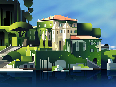 Como lake city illustration italy lake light travel voyage