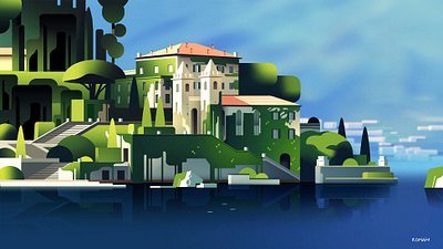 Como lake city illustration italy lake light travel voyage