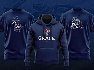 Grace Academy Knights | Application apparel athletics badge design brand identity branding cap graphic design hoodie horse knights logo logo design logo designer mockups school shield sports apparel sports branding sports logo tee