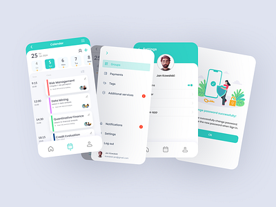 Schedule app for planning and class managing app calendar design schedule ui ux