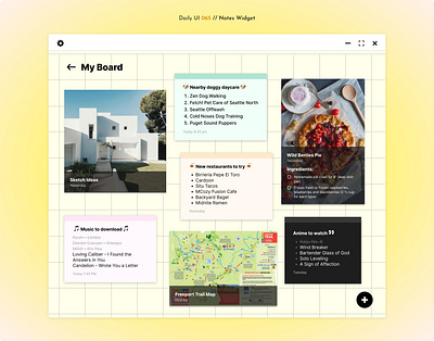 Daily UI Challenge #065 - Notes Widget daily ui 65 daily ui challenge memo mood board notes notes widget sticky notes to do list vision board