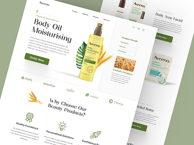 Shopify store for Olive Oil design homepage landing landing page product design product detail page product details product landing page product website shopify shopify landing page shopify website web web design website