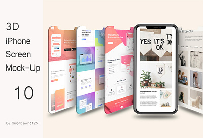 3D iPhone Screen Mock-Up 10 iphone 16