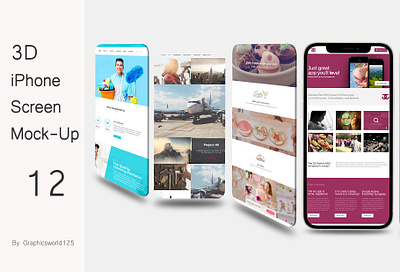 3D iPhone Screen Mock-Up 12 iphone 16