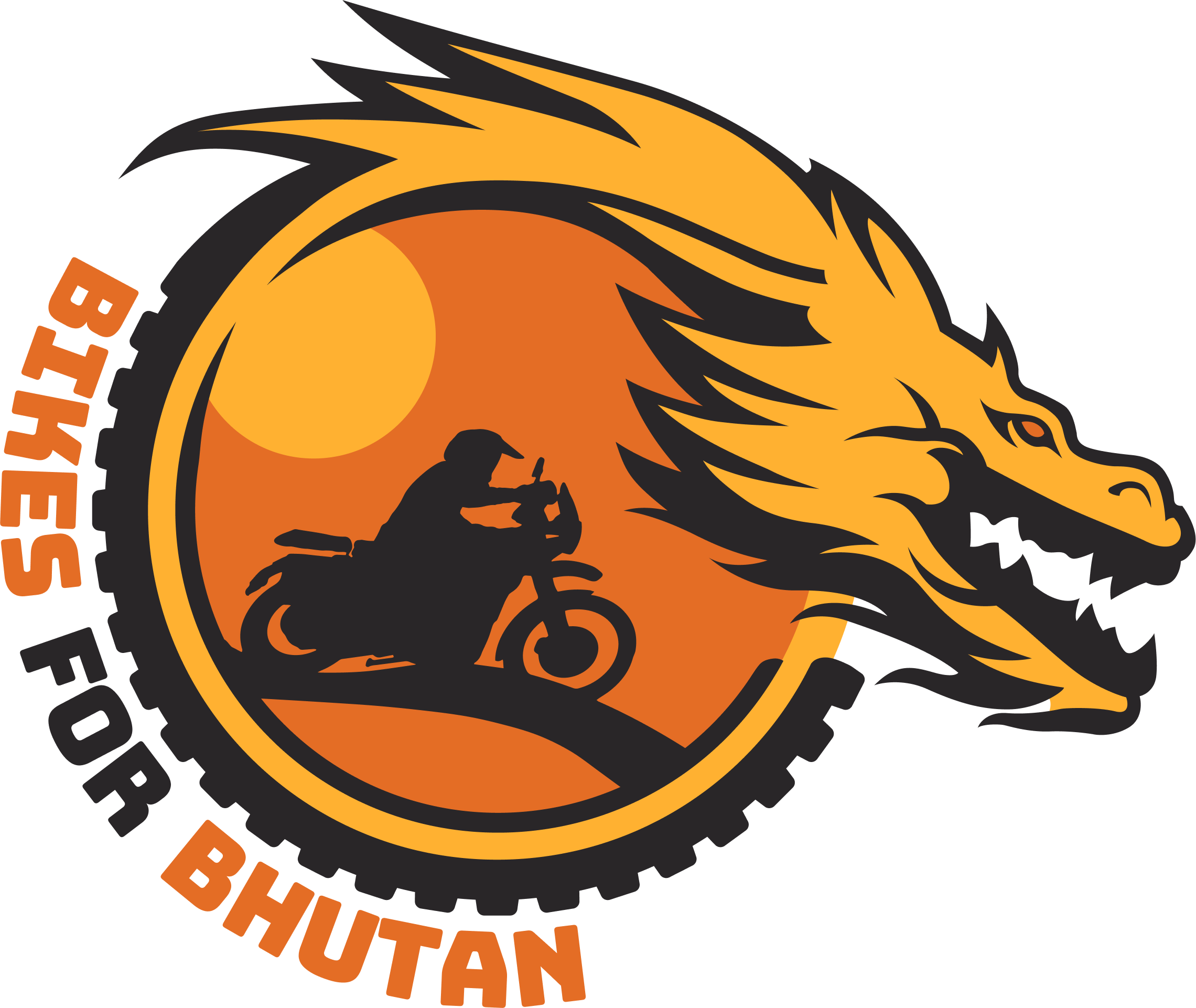 Bikes for Bhutan Logo charity design illustration logo