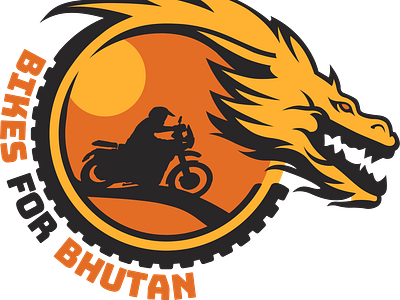 Bikes for Bhutan Logo charity design illustration logo