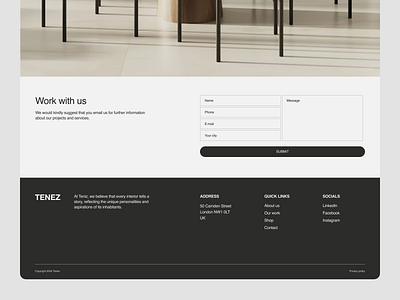 Interior Design Studio – Website footer design footer identity interior logo minimal studio ui ux webdesign website