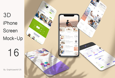 3D iPhone Screen Mock-Up 16 iphone 16