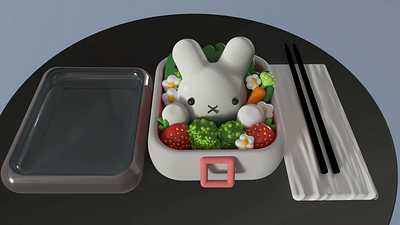 Miffy Bento Box 3d animation graphic design motion graphics ui womp