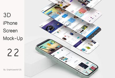 3D iPhone Screen Mock-Up 22 iphone 16