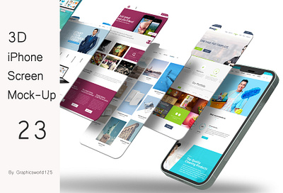 3D iPhone Screen Mock-Up 23 iphone 16