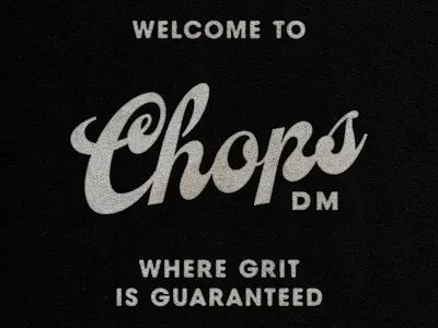 Chops Design Mill branding grit logo postcard typography