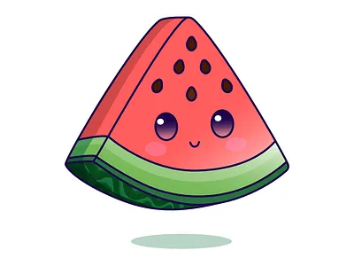 Watermelon cute fruit kawaii vector watermelon