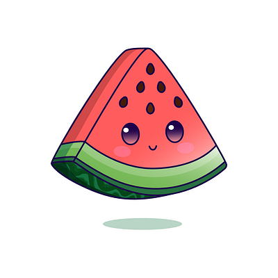 Watermelon cute fruit kawaii vector watermelon