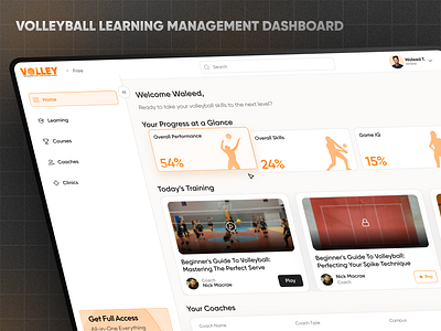 Sports learning management system 3d auth branding cards dashboard graphic design js landing page learning management system lms react saas school sports tabs ui university webapp