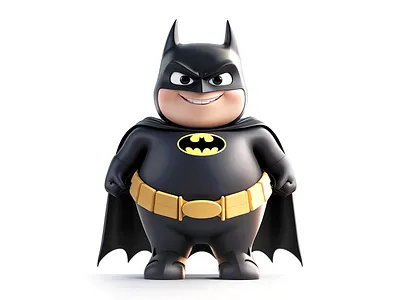 Batman Cartoon 3d Design | Cute chubby Batman Illustration 3d character 3d illustration 3d mode abrang brand cartoon logo characrer colors company custom custom cartoon custom charactor custom design design elements fiverr graphic graphic design illustration illustratot