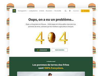 McDonald's · 404 Page Redesign · UX/UI & WebDesign · DailyUI 404 page dailyui design mcdonalds ui ux webdesign