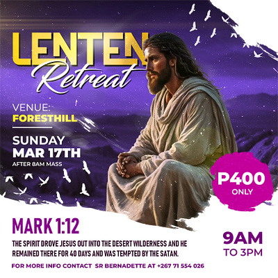 Lenten Retreat Poster creative design digital art graphic design poster social media