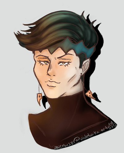 Sunset Rohan character illustration digital illustration fanart portraiture procreate