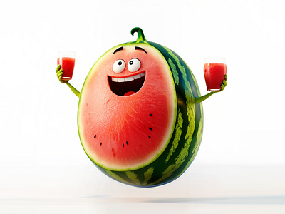 Funny fruit mascot | 3D fruit character 3d 3d design 3d designer 3dcartoon abrang branding business cartoon character fiverr fruit fruit mascot fryit cartoon funny graphic design logo meme watermelon