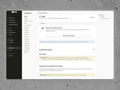 Integration details page - RB2B dashboard design ui uidesign uidesigner uiux ux uxdesign