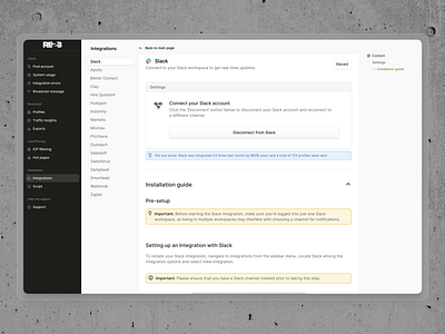 Integration details page - RB2B dashboard design ui uidesign uidesigner uiux ux uxdesign