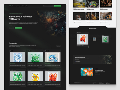 Gaming website redesign - LimitlessTCG dark mode design gaming ux web design website design