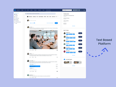 Text Based Social Platform For Financial Community branding community graphic design illustration interactive platform post product design social ui ux