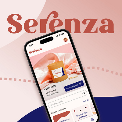 SERENZA (candles app) adobe illustrator app app design brand design branding candles case study figma illustrator interface prototype ui ui design user interface uxui uxui design