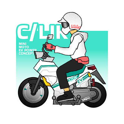 Mini Moto EV concept C/LIK bike cartoon electricvehicle ev illustration