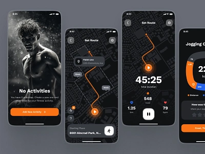 sandow UI Kit: AI Fitness & Diet App | Activity Tracker Monitor activity tracker activity tracker app activity tracker ui ai fitness app ai fitness chatbot ai fitness companion boldmodern clean dark mode fitness ui kit gps tracker ui gps ui map ui minimal orange virtual fitness virtual fitness app virtual fitness coach virtual fitness companion virtual fitness ui