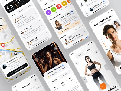 sandow UI Kit: AI Fitness & Diet App | Virtual Fitness Coach UI ai fitness app ai fitness assistant ai fitness chatbot ai fitness coach ai fitness companion ai fitness ui kit bold fitness coach fitness coach app fitness coach ui fitness trainer fitness ui kit gps ui minimal orange virtual fitness virtual fitness app virtual fitness coach virtual fitness companion virtual fitness ui