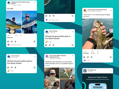 Catch Highlights: Focused & Dynamic Social Cards app design catch details creative process design inspiration dribbble dribble shots dynamic text fishing fishing app mobile app outdoor app post details product design social ui uidesign ux uxdesign