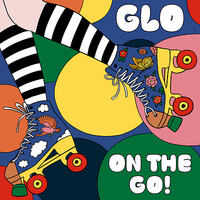 GLO on the go! Illustration artwork branding colorful design drawing glo graphic design illustration korean rollerskate shoes skate