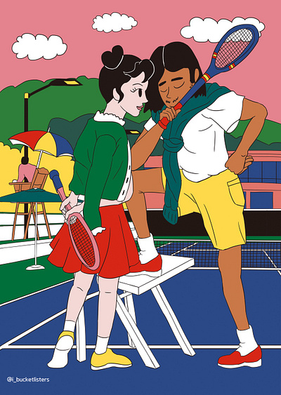 Tennis Illustration activity artwork character drawing graphic design illustration korean sport sports tennis