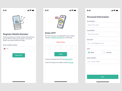 Provider and Patient App Onboarding doctor apps mobile app screens obboarding screens onboarding screens product design ui ux