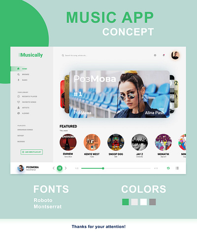 Music App interface app design music ui uxdesign webdesign