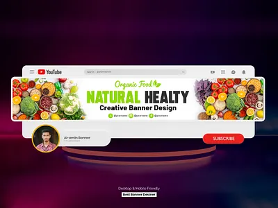 Natural healthy YouTube Banner Design, Youtube channel art Desig banner design banner youtube channel art cover header natural healthy youtube youtube banner design youtube channel youtube cover youtube header