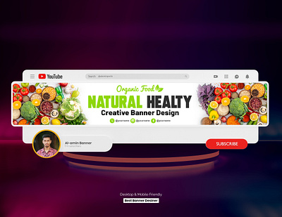 Natural healthy YouTube Banner Design, Youtube channel art Desig banner design banner youtube channel art cover header natural healthy youtube youtube banner design youtube channel youtube cover youtube header